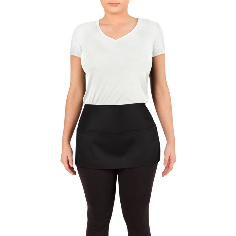 KNG 6 Pack - Black Waist Apron, 11 inch