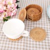 Posavasos de bebida de ratán redondos, 6 piezas de bebidas