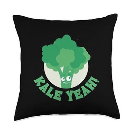 Journey to Vibrant Health Kale Yeah Kale Vegan Vegetable Throw Pillow, 18x18, Multicolor