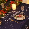 Yrendenge Christmas Tablecloth Blue White Tablecloth Washable Outdoor Tablecloth Rectangular