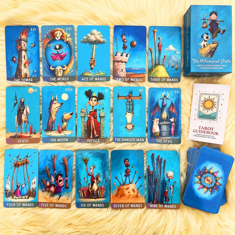 Tarot Cards Deck 78 Cards with Guidebook, Whimsical Path Tarot