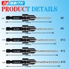 DKIBBITH 12-Piece Countersink Drill Bit Set with 5 Spare Bits,
