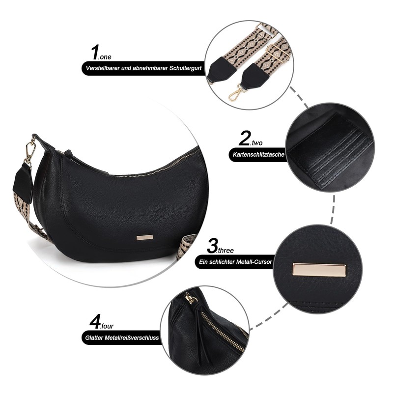Gladdon Eco-friendly Faux Leather Shoulder Bag Medium Bag Adjustable Shoulder