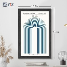 VCK 14x22 Picture Frame Set of 3, Black Wood Poster Frame with Exclusive Wood Grain, Home & Studio & Gallery Frame, Wall Hanging