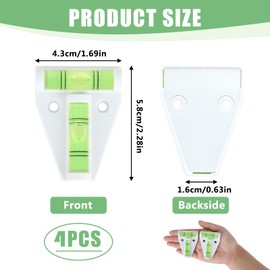 2 Pcs T Type Spirit Level, 2 Way Bubble Leveling Device Small Cross Check Spirit Bubble Level Mini Caravan Leveller Devices, Motorhome Gadgets Levellers (White T Type Spirit Level, 2)