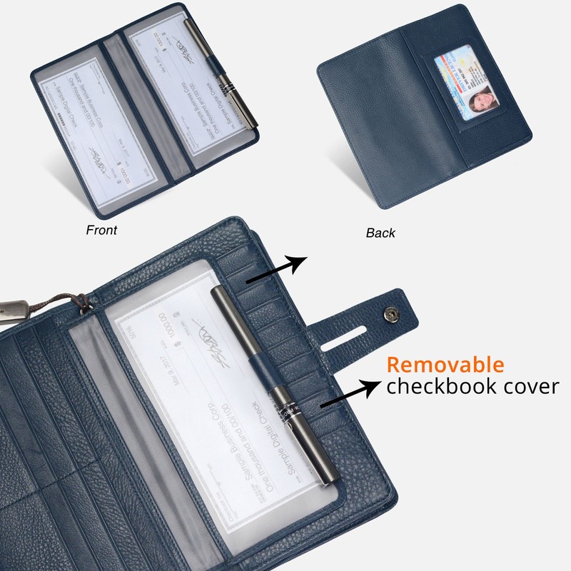 Women's Big Fat Rfid Blocking Leather Clutch Wallet Organizer Checkbook