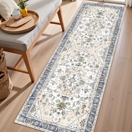 Roseek Rug Runners for Hallways Non Slip 2x6, Kitchen Rugs with Rubber Backing, Washable Vintage, Boho Area Rug for Living Room, Low Pile Distressed Rugs Carpet Runners for Bedroom, Entryway, Laundry