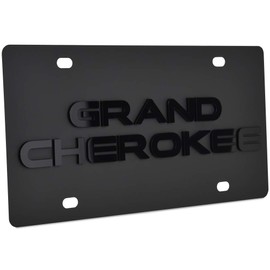 Jeep Grand Cherokee - Placa de matrícula de acero al carbono negro