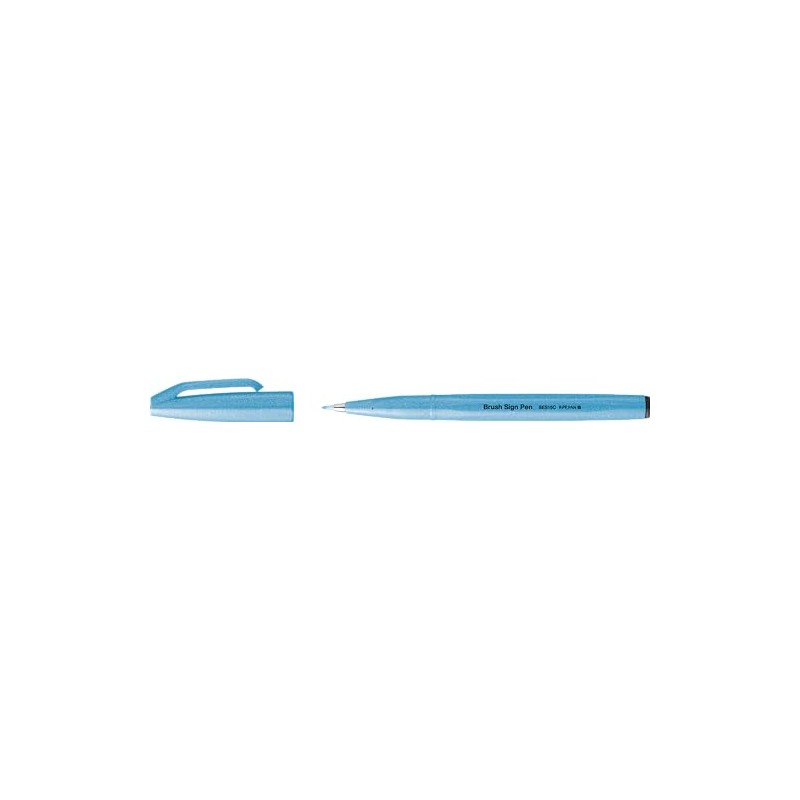 Pentel SES15C-FSX Brush Sign Pen Neon Blue Fibre Tip Brush