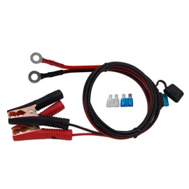 CUZEC 10.5FT/3.2m 16 AWG Extension Cord Eyelet Terminal with Battery Clamp 12V/24V Battery Clip-On for High-Power Inverter and More