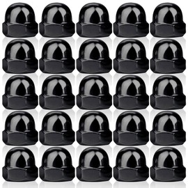 Pack of 25 Cap Nuts M10, Cap Nuts, High Shape Carbon Steel Cap Nuts, Hexagonal Rustproof Acorn Nuts for Screws Threaded Rods Threaded Bolts (Black)