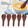 5pcs Wooden Spoon Fish Shaped Hand Carved Old Paint Color