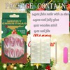 Christmas Press on Nails Coffin Long Length, 24Pcs French Artificial