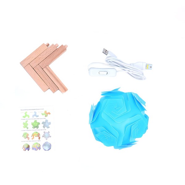 Tiardey 20PCS Plastic USB DIY Puzzle Lamp Desktop Splicing Night