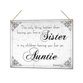 Metal Hand Made Plaque Sign The Only Thing Sister Auntie Birthday & Fridge Magnet Keepsake Gift Set