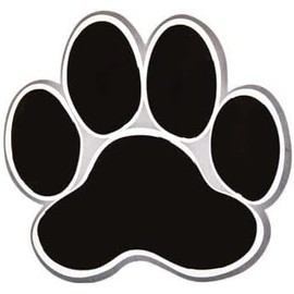 Black Paw Print Paper Cutout Student Badge - Bulletin Board Decor Shapes - 36 Pieces