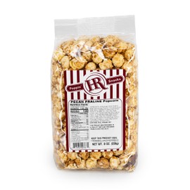 Pecan Praline Popcorn | 8 oz. | Rich, Buttery Pecans | Candy Coated Popcorn | Burst of Flavor | Made in Gibbon, NE | HR Poppin' Snacks