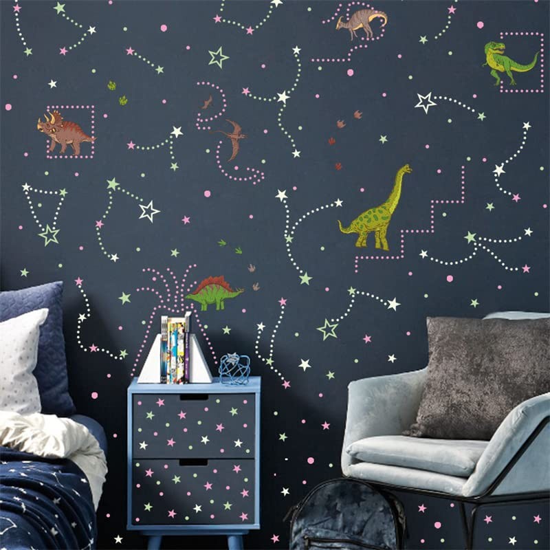 Glow in the Dark Sticker, Dinosaur, Boys, Luminous Sticker, Wall
