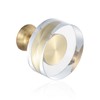 Guank 12-Pack 1-1/4-Inch White Cabinet Glass Crystal Brass knobs Brass