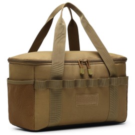 Lemubeane Tactical Camping Storage Bag 14L Tactical Utility Tote Bag Camping Cookware Organizer Trunk Organizer (Coyote Brown)