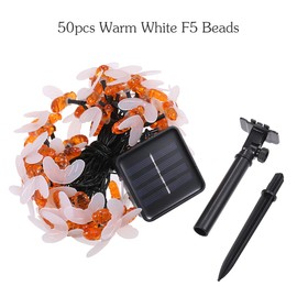 Tomshine Solar Powered Bee String Light Lawn Lamp 50 LEDs 6.9m/22.6ft 8 Lighting Modes Manual Control & Sensitive Light Sensor IP44 Water Resistance for Outdoor Yard Patio Garden