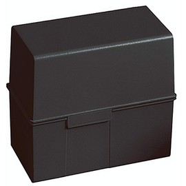 HAN 978-13, Card index box A8 landscape. Innovative, attractive design for 200 cards with steel hinge, supplied with 100 record cards and A-Z guide cards, black