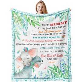 New Mum Gifts for Women, Mum to be Blanket 150x130CM, First Time Mum Gifts Ideas, Best Gift for New Mum After Birth, Pregnancy Gifts for Mum Throw Blanket, Gender Reveal Gifts, New Mummy to Be Gift