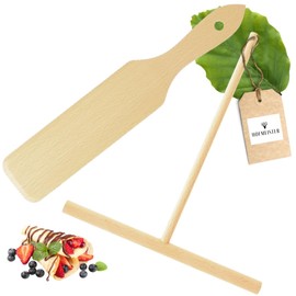 HOFMEISTER® Crepe Set, 2 Pieces, for Making and Turning Crepes, Crepe Turner and Crepe Distributor in a Set, Made of Robust and Sustainable Beech Wood, 32 cm