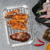 Oungy Set of 2 Reusable Rectangular Stainless Steel Grill Trays