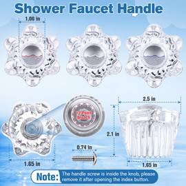 Enhon Shower Faucet Handle Replacement Set, Compatible with Price/Pfister Tub and Shower Faucets, Tub Spout Without Diverter and 3 Pieces Hot Cold and Diverter Knob Replacement (Flower Style)