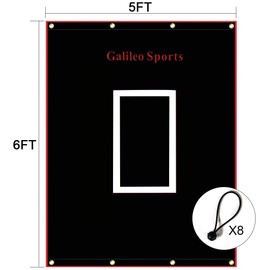 Gagalileo Softball Backstop Vinyl Heavy Duty Baseball Batting Cage Backstop Pitching Target Trainer Backstop Net Saver with Square Image 5X6FT