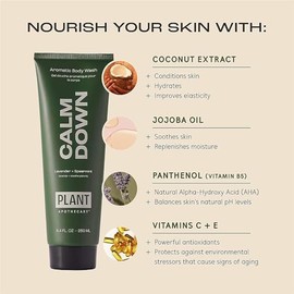 Plant Apothecary Calm Down Natural Aromatherapy Spearmint Body Wash for Women and Men - Shower Gel with Lavender and Chamomile - 250 ml