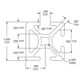 8020, 1003, 10 Series 1 Inch x 1 Inch Tri Slot Three Open Channel T-Slotted Aluminum Extrusion DIY Extruded Linear Slot Bar Rail 80/20 (Smooth, Clear Anodize, 72" Long)