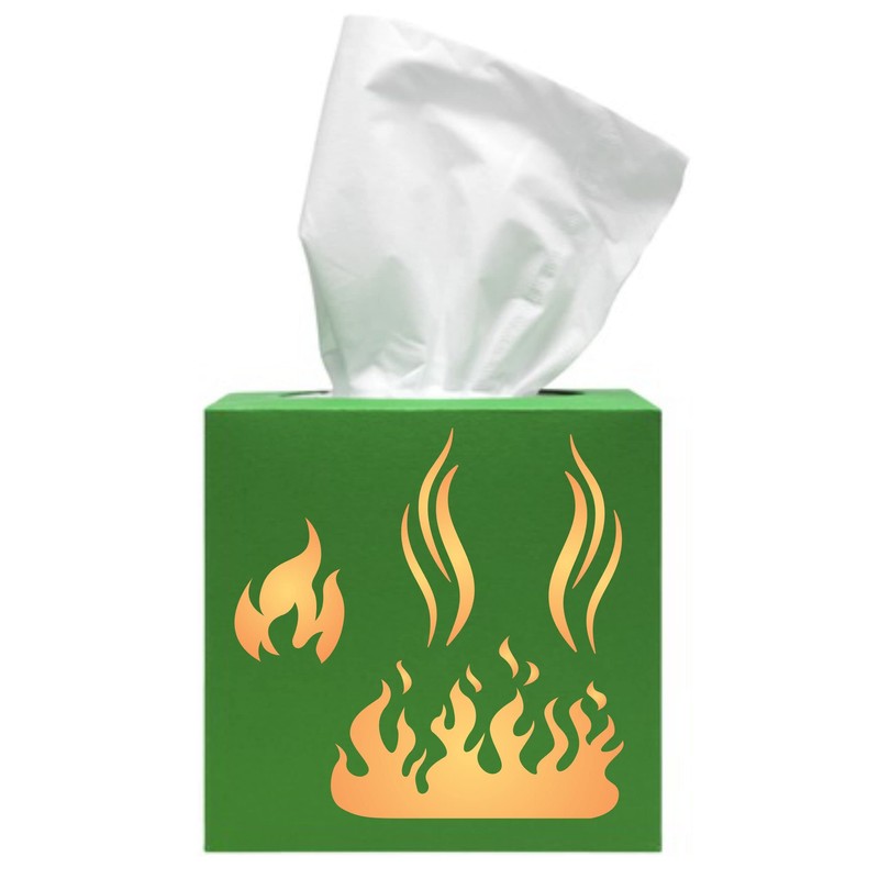 Flames Stencil, 4.5 x 4.5 inch - Fire Flame Smoke