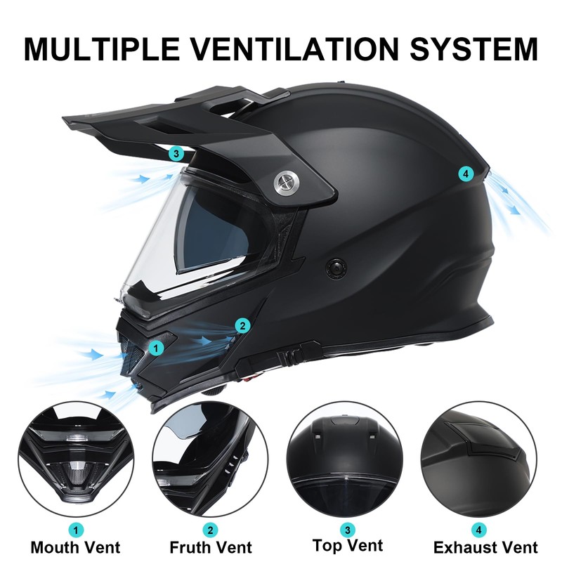TRIANGLE Dual Sport Motorcycle Helmet Dirt Bike Helmets ATV Full