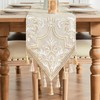 TOPLUXE Table Runner with Tassels, Jacquard Table Runner for Dining