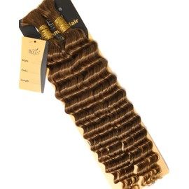 BEEOS #30 Auburn Ginger Human Braiding Hair for Boho Braids, No-Weft Bulk Human Hair for Braiding Bohemian Knotless Micro Braids 100g 2 Bundles Per Pack 20 Inch