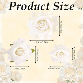 Oblihumoy 6 Pcs White Rose Hair Clips, Flower Hairpin Floral Brooch for Women and Girls, Flower Hair Clip for Bridal Wedding and Party