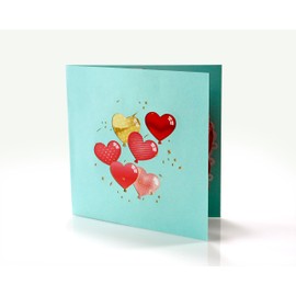 Flying Meow Love balloons 3D Pop-Up Card - Handcrafted Greeting Card for Cherished Moments (Love Balloons)