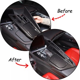 Unbranded ABS Carbon Fiber Center Console Panel Trim Cover Fits For CORVETTE C8  2020-2024