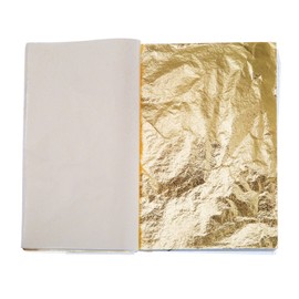 100 Sheets Imitation Gold Leaf for Art, Crafts Decoration, Gilding Crafting, Frames, (14 cm x 14 cm)