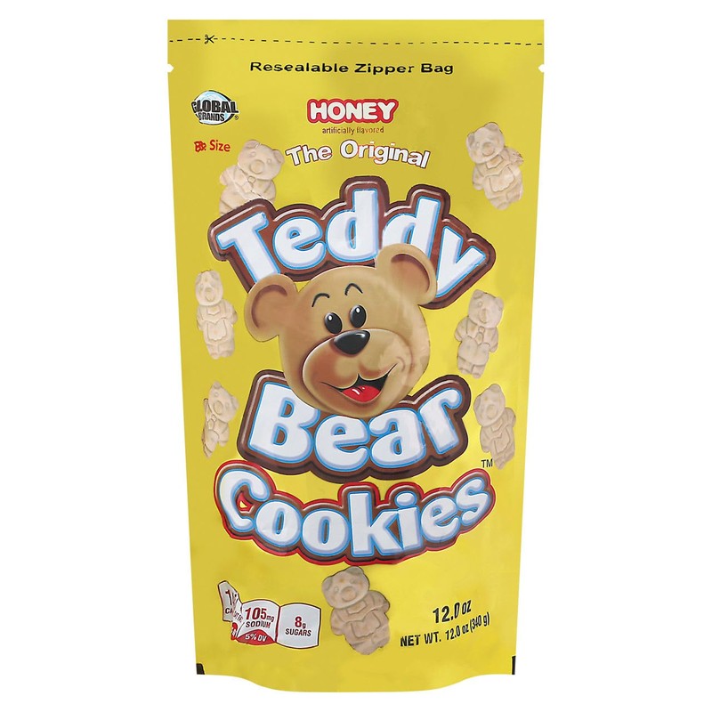 Global Brands, Teddy Bear Honey Cookies, 12 Ounce