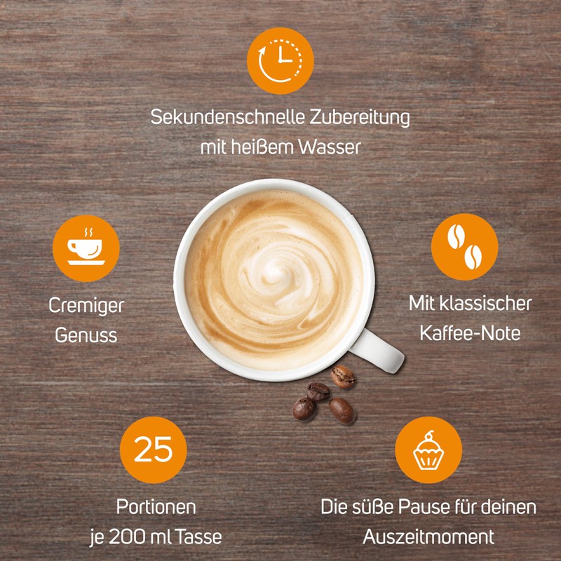 KRÜGER Family Cappuccino Classico Flavoured Beverage Powder with Soluble Bean