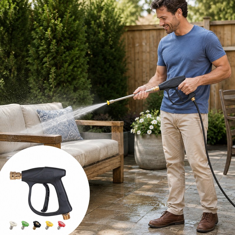 Pressure Washer Gun with 5 Spray Nozzle Tips – M22-14mm
