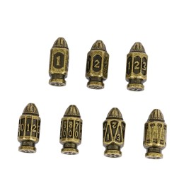 Udixi Metal DND Bullet Dice Set, 7-Die Solid Polyhedral Metal Dice Set D&D with Mag...