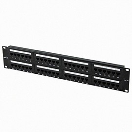Navepoint 48-Port Cat5E UTP Unshielded Patch Panel for 19-Inch Wallmount Or Rackmount Ethernet Network 2U Black