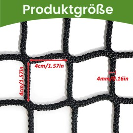 BERADNET Safety Net for Children, Cat Net for Balcony, Polyester Protective Net, Bunk Bed Net, Fall Protection, Stair Safety Net, Railing Protection Net, Knotless Universal Safety Net, Black (1 x 3 m)