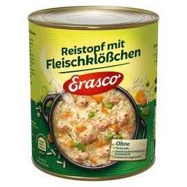 Erasco Rice Pot with Meatballs (1 x 800 g), Ready in Around 5 Minutes - With Lots of Vegetables - No Frills - Simply Delicious