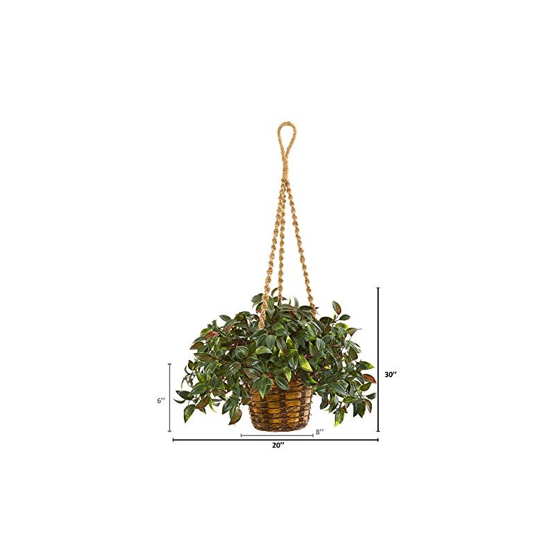 Nearly Natural 30in. Mini Melon Artificial Plant in Hanging Basket