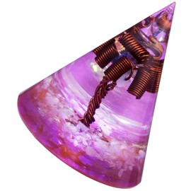 KYEYGWO Cone Energy Pyramids with Copper Wire Tree, Tree of Life Crystal Pyramid, Reiki Healing Gemstone for Meditation and Home Decoration, Purple